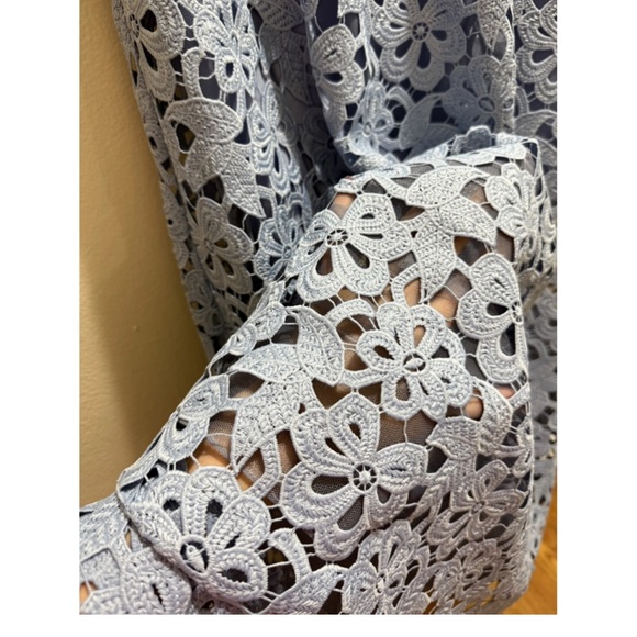 Teri Jon by Rickie Freeman's embroidered off-the-shoulder gown dress in blue - Picture 3 of 3